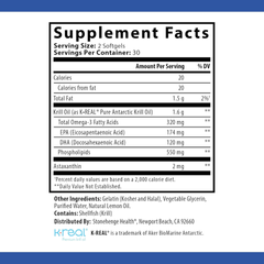 Viên Dầu Nhuyễn Thể Stonehenge Health Dynamic Krill Oil 1600mg - Omega-3 Giàu EPA & DHA, Hỗ Trợ Tim Mạch và Làn Da Khoẻ Mạnh