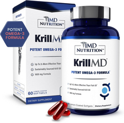 Viên uống dầu nhuyễn thể 1MD Nutrition KrillMD Omega-3 1600mg - Duy trì sức khỏe tim mạch, cải thiện trí nhớ và sức khỏe da
