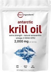 Viên uống Dầu Nhuyễn Thể Micro Ingredients Antarctic Krill Oil 2000mg - Tốt cho Tim Mạch và Làm Đẹp Da, Chứa Omega 3 Tự Nhiên