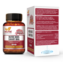 Viên uống DHA tảo biển Nutri Kids Smart DHA cho bé - Hỗ trợ phát triển não bộ và thị lực, không mùi, phù hợp trẻ nhỏ, lọ 30 viên