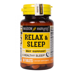 Viên Uống Hỗ Trợ Giấc Ngủ Mason Natural Relax & Sleep - Thư Giãn Tinh Thần, Cải Thiện Chất Lượng Giấc Ngủ Tự Nhiên, 90 Viên