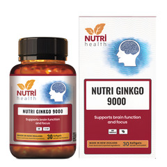 Viên uống hỗ trợ não bộ Nutri Ginkgo 9000 New Zealand - Tăng cường tuần hoàn não, cải thiện rối loạn tập trung - 30/60 viên