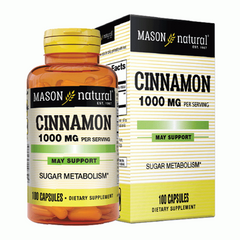 Viên uống quế Mason Natural Cinnamon 1000mg - Hỗ trợ kiểm soát đường huyết và chuyển hóa năng lượng cho người tiểu đường