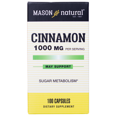 Viên uống quế Mason Natural Cinnamon 1000mg - Hỗ trợ kiểm soát đường huyết và chuyển hóa năng lượng cho người tiểu đường