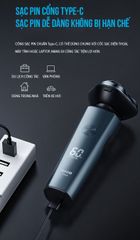 Máy cạo râu Flyco FS165VN 3 lưỡi kép chống nước IPX7 - Sạc nhanh 1 giờ, sử dụng 60 phút - Thiết kế tiện lợi cho mọi phái mạnh