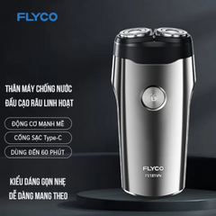 Máy Cạo Râu Flyco FS181VN - Thiết Kế Nhỏ Gọn, 2 Lưỡi Kép Kháng Nước, Cạo Ướt Khô, Sạc USB Type C, Thời Gian Sử Dụng 60 Phút