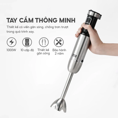 Máy Xay Sinh Tố Cầm Tay Đa Năng Lebenlang LBL3638 - 1000W, 10 Tốc Độ, Inox 304, Dung Tích 600ml, Xay Sinh Tố, Thức Ăn Cho Bé, Làm Sốt
