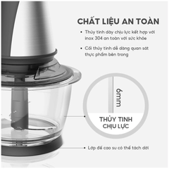 Máy Xay Thịt Đa Năng Lebenlang LBL1930 1.2L - Công Suất 400W, Lưỡi Inox 4 Cánh, Xay Được Thịt, Cá, Rau Củ, Thủy Tinh Chịu Nhiệt
