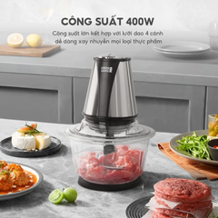 Máy Xay Thịt Đa Năng Lebenlang LBL1930 1.2L - Công Suất 400W, Lưỡi Inox 4 Cánh, Xay Được Thịt, Cá, Rau Củ, Thủy Tinh Chịu Nhiệt