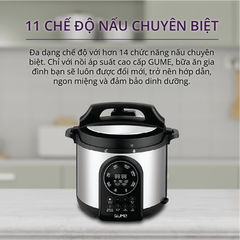 Nồi Áp Suất Đa Năng GUME PCK-3201 6L - 11 Chức Năng Nấu Linh Hoạt, Chất Liệu Inox Bền, Tiện Ích Cho Gia Đình