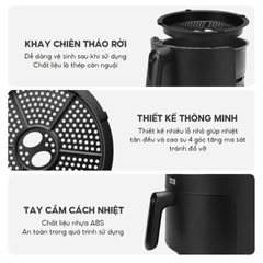 Nồi Chiên Không Dầu Lebenlang LBL8187 5L - Công Nghệ Chiên Không Dầu 360° Cho Bữa Ăn Ngon Miệng Cho Gia Đình 4-6 Người