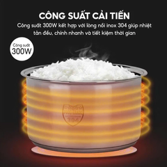 Nồi Cơm Điện Lebenlang LBL0582 Đức 0.8L - Đa Chức Năng, Điều Khiển Cảm Ứng, Nấu Cơm, Súp, Cháo, Giữ Ấm, Thích Hợp Cho Gia Đình Nhỏ