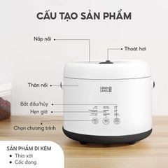 Nồi Cơm Điện Lebenlang LBL0582 Đức 0.8L - Đa Chức Năng, Điều Khiển Cảm Ứng, Nấu Cơm, Súp, Cháo, Giữ Ấm, Thích Hợp Cho Gia Đình Nhỏ