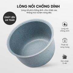 Nồi cơm điện Lebenlang LBL0588 Đức 1.8L - Đa chức năng hấp, hầm, luộc, 700W cho gia đình 4-6 người