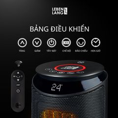 Quạt Sưởi PTC Gốm Lebenlang LBL0279 - 2000W, Cảm Ứng, Điều Khiển Từ Xa, 3 Chế Độ Nhiệt, LED Hiển Thị, Tiết Kiệm Năng Lượng