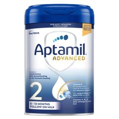 Sữa Aptamil Advanced số 2 cho bé từ 6-12 tháng tuổi - Dinh dưỡng tối ưu với 32 vitamin và khoáng chất, hộp 800g.