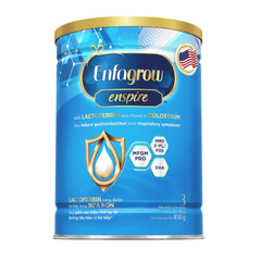 Sữa Enfagrow Enspire số 3 cho bé từ 2-6 tuổi - Hỗ trợ tiêu hóa, tăng cường trí não, bổ sung DHA & Lactoferrin - 850g