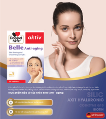 Viên uống đẹp da Doppelherz Belle Anti-aging - Hỗ trợ cải thiện làn da khỏe mạnh, bổ sung vitamin và khoáng chất - Hộp 30 viên