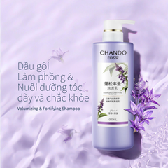Dầu Gội Tạo Độ Phồng Chando Himalaya 600ml - Nuôi Dưỡng và Củng Cố Tóc Mỏng, Yếu - Sản Phẩm Từ Thiên Nhiên
