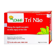 Viên uống trí não LOHHA - Hỗ trợ tăng cường trí nhớ và chức năng não - Hộp 3 vỉ x 10 viên chiết xuất tự nhiên
