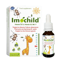 Vitamin D3K2MK7 Imochild 20ml - Bổ Sung Canxi Cho Trẻ Tăng Chiều Cao, Hỗ Trợ Phát Triển Xương Chắc Khỏe