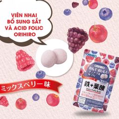 Viên Bổ Sung Sắt và Axit Folic Orihiro Nhật Bản - Viên Nhai Hỗ Trợ Bổ Máu, Dinh Dưỡng Cho Phụ Nữ Mang Thai và Cải Thiện Sức Khỏe