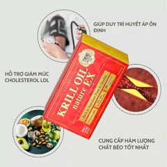 Dầu Nhuyễn Thể Hayari Krill Oil Nature Ex Nhật Bản - 60 Viên, Cô Đặc 18,000mg, Hỗ Trợ Tim Mạch và Trí Nhớ, Omega-3 Cao