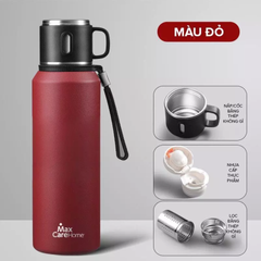 Bình Giữ Nhiệt Inox Maxcare 800ml Sang Trọng Có Lõi Lọc, Giữ Nóng Lạnh Trên 10 Giờ, Thiết Kế Tiện Lợi Cho Dã Ngoại
