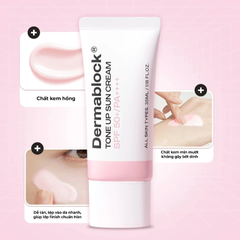 Kem Chống Nắng Nâng Tông Dermablock Tone Up Sun Cream SPF 50+ - Bảo Vệ Da Tối Ưu, Hiệu Ứng Sáng Hồng Tự Nhiên, 35ml