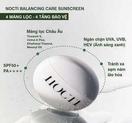 Kem chống nắng Nocti Balancing Care SPF 50+ PA++++ - Bảo vệ da, không nhờn, phù hợp cho da nhạy cảm, 40ml