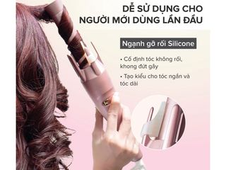 Máy Uốn Tóc Tự Động Ion Âm Maxcare InstaGlam - Thiết Kế Thông Minh 360 Độ, Giữ Nếp Lâu Hơn 12 Giờ, Màu Hồng, Dễ Dàng Sử Dụng
