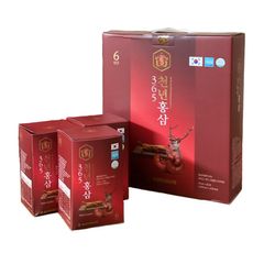 Nước Hồng Sâm Nhung Hươu Linh Chi 365 Hàn Quốc - Giàu Dưỡng Chất Bồi Bổ Sức Khỏe và Tăng Đề Kháng - Hộp 60 Gói 70ml