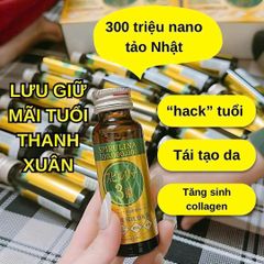 Nước Uống Hayari Spirulina 300 Triệu Siêu Vi Tảo - Chống Lão Hóa, Tăng Cường Sức Khỏe & Làm Đẹp Da, Hộp 10 Chai 50ml
