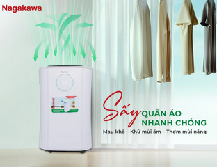 Máy Hút Ẩm Lọc Không Khí Nagakawa NAD8559 20L - Công Suất 20L/ngày, Phù Hợp Diện Tích 35-40m², Lọc Bụi Mịn HEPA H13