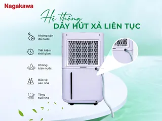 Máy Hút Ẩm Nagakawa NAD8556 16L - Công Suất 370W, Nhằm Giảm Độ Ẩm Hiệu Quả Cho Phòng 25-30m², Tính Năng Sấy Quần Áo