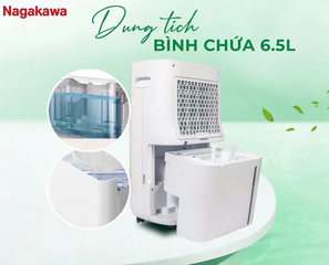 Máy Hút Ẩm Nagakawa NAD8556 16L - Công Suất 370W, Nhằm Giảm Độ Ẩm Hiệu Quả Cho Phòng 25-30m², Tính Năng Sấy Quần Áo