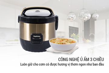 Nồi cơm điện Nagakawa NAG0119 1.8L - Công nghệ ủ ấm 3 chiều giữ vị ngon và độ mềm cơm lâu dài