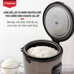 Nồi Cơm Điện Nagakawa NAG0133 1.8L - Công Nghệ Ủ Ấm 3 Chiều, 700W, Chống Dính Đa Lớp, Nấu Cơm Ngon Cho Gia Đình
