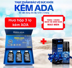 Viên Kẽm ADA 150mg - Bổ Sung Kẽm Gluconate Hỗ Trợ Đề Kháng, Tặng Bọt Vệ Sinh Nam Max Men 100ml