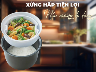 Nồi Cơm Điện Nagakawa NRC3815 1.8L - Nắp Gài, Chống Dính, Dành Cho 4-6 Người, Đèn Báo, Bộ Xửng Hấp Tiện Lợi