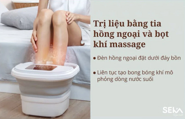 Bồn Ngâm Chân Massage Gấp Gọn Seka SK-195 - Màn Hình Cảm Ứng, Chức Năng Làm Nóng và Khử Trùng, Thư Giãn Hiệu Quả Tại Nhà