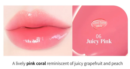 Son Tint Macqueen NewYork Dewy Water Glow Lip 06 Juicy Pink - Son nước bóng nhẹ, hồng đào tự nhiên, dễ sử dụng, thích hợp trang điểm hàng ngày