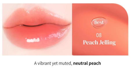 Son Tint Macqueen NewYork Dewy Water Glow Lip 08 Peach Jelling - Hồng Đào Nude Mỏng Nhẹ, Bóng Tự Nhiên, Lướt Môi Mềm Mượt