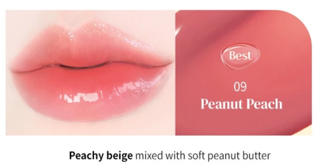 Son Tint Macqueen NewYork Dewy Water Glow 09 Peanut Peach - Hồng Cam Đất Tự Nhiên, Chất Tint Nước Mỏng, Bóng Nhẹ Giúp Môi Rực Rỡ