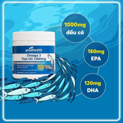 Viên uống dầu cá Goodhealth Omega 3 Fish Oil 1000mg - Bổ sung Omega-3 EPA, DHA giúp phát triển não bộ, tốt cho mắt và tim mạch