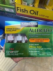 Vỉ 5 Hộp Xịt Mũi Viêm Xoang Kirkland Aller Flo 144ml - Hỗ Trợ Giảm Nghẹt Mũi và Dị Ứng Hiệu Quả Từ Nhật Bản