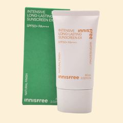 Kem Chống Nắng Innisfree Intensive Long-Lasting SPF50+ PA++++ 60ml - Dành Cho Da Dầu và Da Hỗn Hợp, Bảo Vệ Da Tối Ưu