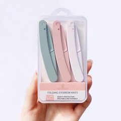 Bộ 3 Dao tỉa lông mày, dạng gập dễ sử dụng dao tém chân mày