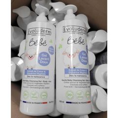 Sữa Tắm Gội Dịu Lành Cho Bé Evoluderm Pháp 500ml - Chăm Sóc Tóc & Da Nhạy Cảm, An Toàn & Chất Lượng Cao