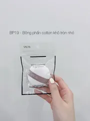 Bông phấn phủ cotton VacOsi Small White Round Puff BP19
